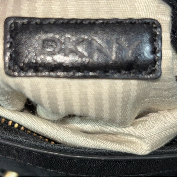 DKNY Black Logo Shoulder Bag with Leather and Stud accents - Picture 8 of 15